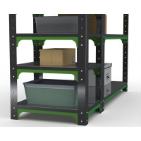 Стол-верстак ООО Металекс Metalex серия KIT 950х1700х400 с боковыми полками, серо-зеленый 204062