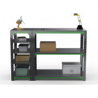 Стол-верстак ООО Металекс Metalex серия KIT 950х1000х600 с боковыми полками, серо-зеленый 204073