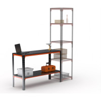 Стол-верстак ООО Металекс серия KIT 950х1300х400, одна полка, оранжево-черный 204469