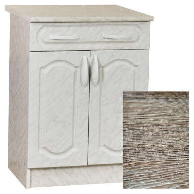 Рабочий стол SANTREK ширина 60 см Ель 2 двери + 1 ящик фасад МДФ, столешница цвет сахара 64203