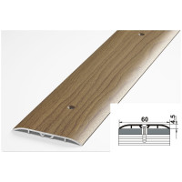 Порог прямой алюминиевый (60 мм; 0.9 м; декоративный; дуб лионский) Лука УТ000026186