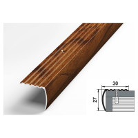 Порог угловой алюминиевый (30х27 мм; 0.9 м; декоративный; мербау) Лука 00000001452
