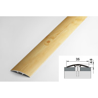 Порог прямой скрытый алюминиевый (35 мм; 0.9 м; декоративный; сосна) Лука 00000001831