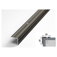 Порог угловой алюминиевый (20х20 мм; 0.9 м; декоративный; дуб мореный) Лука УТ000026239