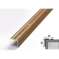 Порог угловой алюминиевый декоративный (20х20 мм, 1,8 м, Дуб универсальный) ЛУКА 00000001439