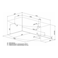 Акриловая ванна на каркасе Aquanet Palma 170х90/60 L 00205737