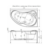 Акриловая ванна Aquanet Capri 170x110 R 00203922