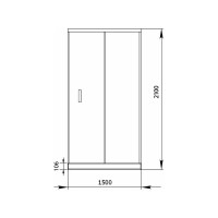 Откатная дверь Aquanet Alfa 1500х2000 стекло прозрачное хром 00168422