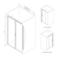 Душевая дверь AM.P Gem Solo 110x195, стекло тонированное, профиль черный матовый W90G-110-1-195BG