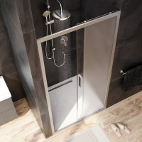 Душевая дверь AM.P Gem Solo 100x195, стекло матовое, профиль матовый хром W90G-100-1-195MM