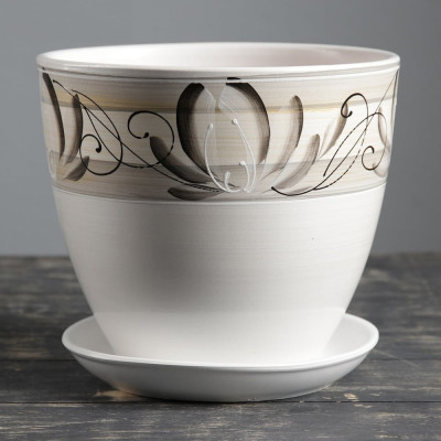 Горшок цветочный СИМАЛЕНД Лотос Белый 5 л 3565857