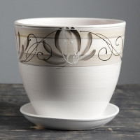 Горшок цветочный СИМАЛЕНД Лотос Белый 5 л 3565857