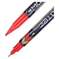 Маркер перманентный DELI Mate, двойной пишущий наконечник, 0.5-1 мм, красный EU10440