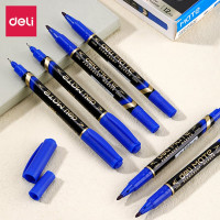 Маркер DELI перманентный Mate двойной пиш. наконечник 0.5-1мм синий EU10430