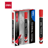 Маркер DELI перманентный Think круглый пиш. наконечник 1.5мм красный EU10040