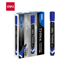 Маркер перманентный DELI Think, круглый пишущий наконечник, 1.5 мм, синий EU10030