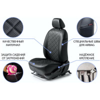 Авточехлы Rival Lada Granta Sd, Lb, 40/60, 2018, комплектация Luxe, экокожа, ромб SC.6015.2