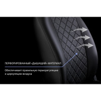 Авточехлы Rival Lada Granta Sd, Lb, 40/60, 2018, комплектация Luxe, экокожа, ромб SC.6015.2