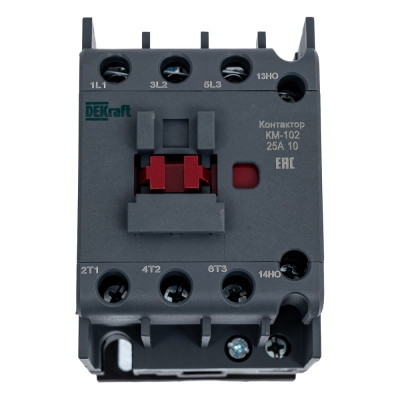 Контактор Dekraft КМ-102, 25 А, 110 В, 1НО, AC-3, AC-4 22095DEK