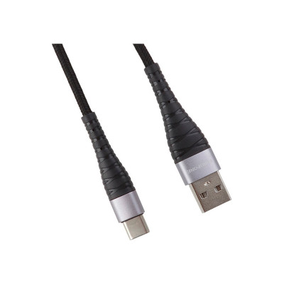 Usb кабель Borofone bx32 munificent type-c, 1м, 3a, нейлон, черный 0L-00048809
