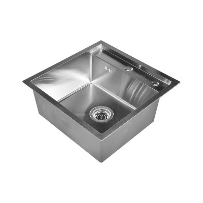 Кухонная мойка из нержавеющей стали WISENT с сифоном 5050 (50x50см) WS35050/WGER013