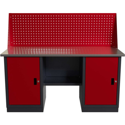 Слесарный двухтумбовый верстак IRONMEBEL worky wk-0/wk-0 1600 с экраном M-IM00184K