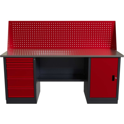 Слесарный двухтумбовый верстак IRONMEBEL worky wk-5/wk-0 1900 с экраном M-IM00200K