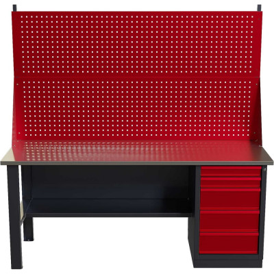 Слесарный однотумбовый верстак IRONMEBEL worky wk-5 1900 с двойным экраном M-IM00165K