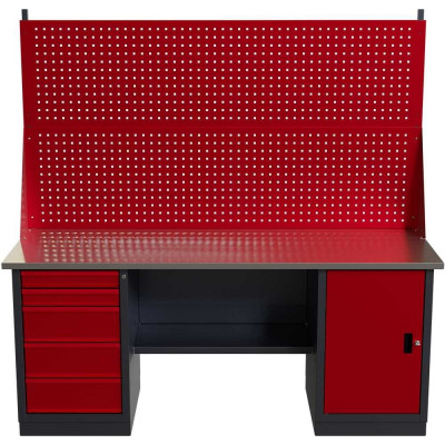 Слесарный двухтумбовый верстак с двойным экраном IRONMEBEL worky wk-5/wk-0 1900 M-IM00201K