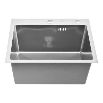Кухонная мойка из нержавеющей стали WISENT рифленая W35044D-S с сифоном и дозатором W405A WS35044D/W02-114/W405A