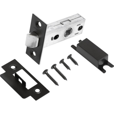 Защёлка Аллюр АРТ L45-8 BL матовый черный B2B пакет, планка 25 мм 16546