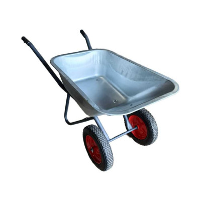 Тачка строительная двухколесная GEVA TRADE, крас/зелен, грузоподъемность 220 кг, 110 л, квадратная труба, кузов 5 болтов TS2KK110GT