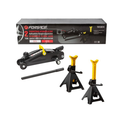 Домкрат Forsage подкатной 2т. h min 130мм, h max 330мм. с комплектом аксессуаров F-TH12074(6308)