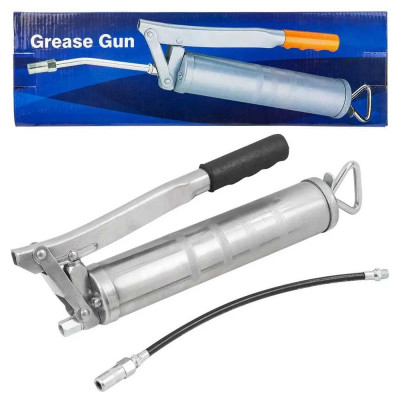 Ручной шприц для нагнетания густой смазки Forcekraft с гибким шлангом, объем 450 мл, длина шланга 300 мм FK-20450(59310)