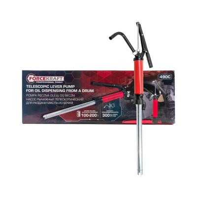 Ручной рычажный телескопический насос Forcekraft для раздачи масла на бочку (пр.-ть 250гр./ход, раб. t -20+40гр.) FK-490C(59692)