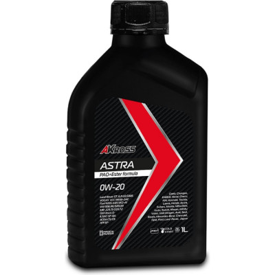 Моторное синтетическое масло AKross Astra 0W-20 SP GF-6A C5/C6 PAO+Ester 1 л AMO0020