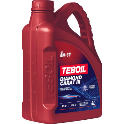 Масло моторное TEBOIL Diamond Carat III 0W-30 Канистра 4л (ТZK) (вес нетто 3,35 кг) 3602118
