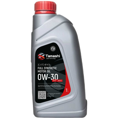 Масло моторное синтетическое Tamashi 1л 0W-30 API SP, ACEA С3, MB 229.51, RN 0700/0710, GM Dexos 2, VW 504.00/507.00 0W30T091