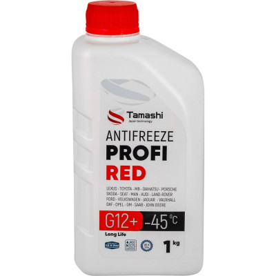 Антифриз Tamashi Profi Long Life G12+ 1 кг, красный, готовый, до -45C ANTR1