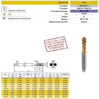 Метчик Guhring M14х2, HSS-E-PM, тип N R50, TiN, глух. отв., Powertap 5722 14,000