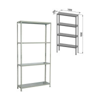 Металлический стеллаж BRABIX MS KD-185/30-4 1850х1000х300 мм, 4 полки, сборная стойка 291114