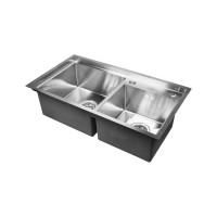 Комплект кухонная мойка из нержавеющей стали WISENT 7843-s (78x43см) с раздвижным коландером и дозатором WS37843-S/341-11-24/W405A/W302644