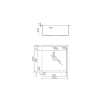 Кухонная мойка из нержавеющей стали WISENT с сифоном 5050 (50x50см) WS35050/WGER013