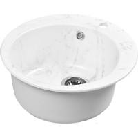 Мойка для кухни из искусственного камня WISENT мрамор бело-серый (беларусь) 495x495x210 WA04-10/WGER013
