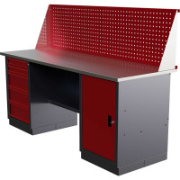 Слесарный двухтумбовый верстак IRONMEBEL worky wk-5/wk-0 1900 с экраном M-IM00200K