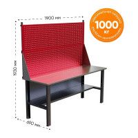 Стол верстак IRONMEBEL worky wk 1900 с двумя экранами M-IM00104K