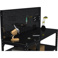 Стол-верстак ООО Металекс серия KIT 950х1200х500 мм, (с боковыи полками, перфопанелью и комплектом аксессуаров), черный 205488