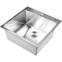 Комплект кухонная мойка из нержавеющей стали WISENT w35050-s (50x50см) с дозатором и смесителем WGS35050/W02-114/W405A/W4998-4