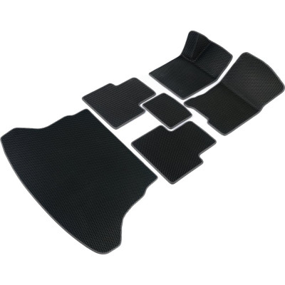 Коврики Vicecar ЭВА c 3д лапкой в салон и багажник для Ford Focus II 2005 - 2011 (хэтчбек) (Форд Фокус 2) SBDL13007X-темносерый