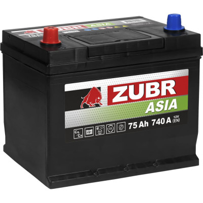 Аккумулятор ZUBR Premium Asia 75Ah L+ (нижний борт) ZPA751